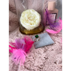 1011 Pierścionek CYRKONIE KAMEŃ ZIELINY r 8/18mm