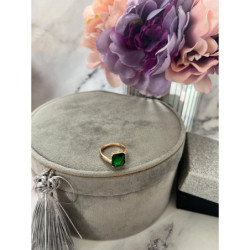 1011 Pierścionek CYRKONIE KAMEŃ ZIELINY r 8/18mm