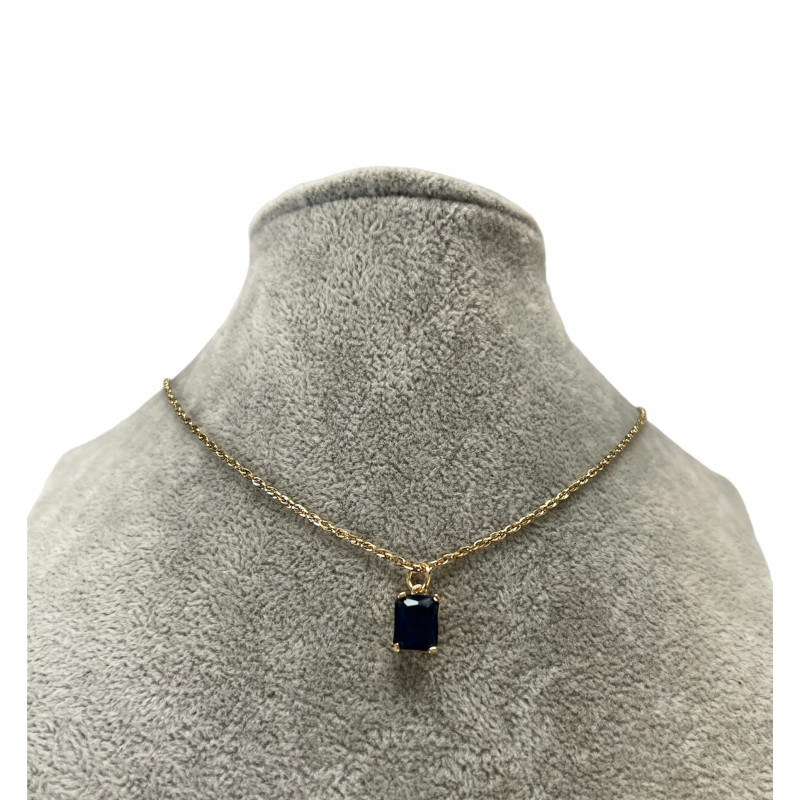 1061 Złoty naszyjnik WISIOREK GRANATOWY STAL 316L