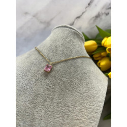 417 Złoty naszyjnik WISIOREK RÓŻOWY STAL 316L