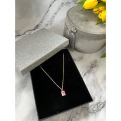 417 Złoty naszyjnik WISIOREK RÓŻOWY STAL 316L