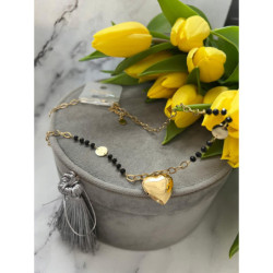 1198 Złoty naszyjnik SERCE SEKRETNIK STAL 316L