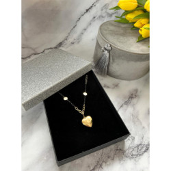 1198 Złoty naszyjnik SERCE SEKRETNIK STAL 316L