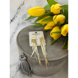 482 Złote kolczyki wiszące Żmijki stal 316L