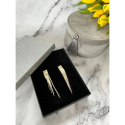 482 Złote kolczyki wiszące Żmijki stal 316L