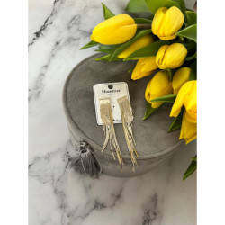 482 Złote kolczyki wiszące Żmijki stal 316L