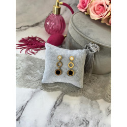 369 Złote kolczyki wkrętki ZEGAR MASA PERŁOWA stal