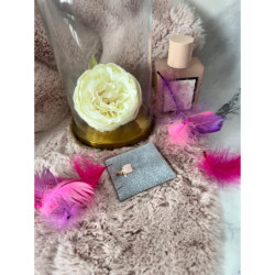 1135 Pierścionek CYRKONIE KAMEŃ RÓŻOWY STAL