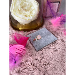 1135 Pierścionek CYRKONIE KAMEŃ RÓŻOWY STAL