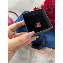 1111 Złoty pierścionek Różowy kamień UNIWERSALNY