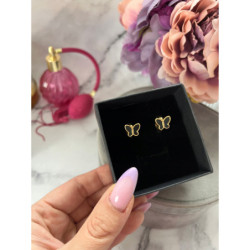 1119 Złote kolczyki MOTYLEK MOTYL STAL 316L
