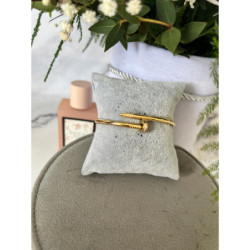 1364 Sztywna bransoletka złota GWÓŹDŹ STAL 316