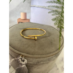 1364 Sztywna bransoletka złota GWÓŹDŹ STAL 316