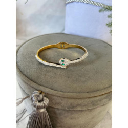 1306 Sztywna bransoletka złota WĄŻ STAL 316