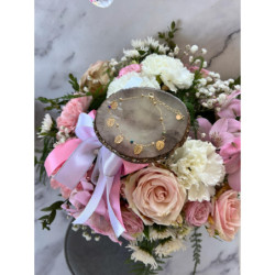 1077 Bransoletka na nogę kostkę MONSTERA STAL 316