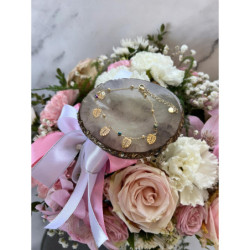 1077 Bransoletka na nogę kostkę MONSTERA STAL 316