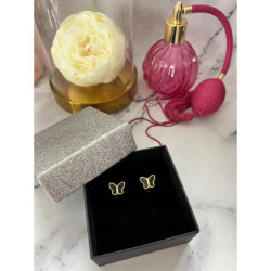 1119 Złote kolczyki MOTYLEK MOTYL STAL 316L