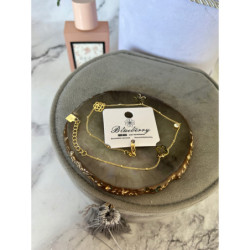 413 Bransoletka na nogę kostkę BLUEBERRY STAL