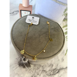 413 Bransoletka na nogę kostkę BLUEBERRY STAL