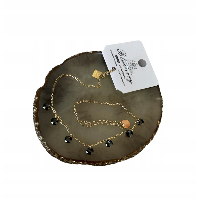 1359 Bransoletka na nogę kostkę BLUEBERRY STAL