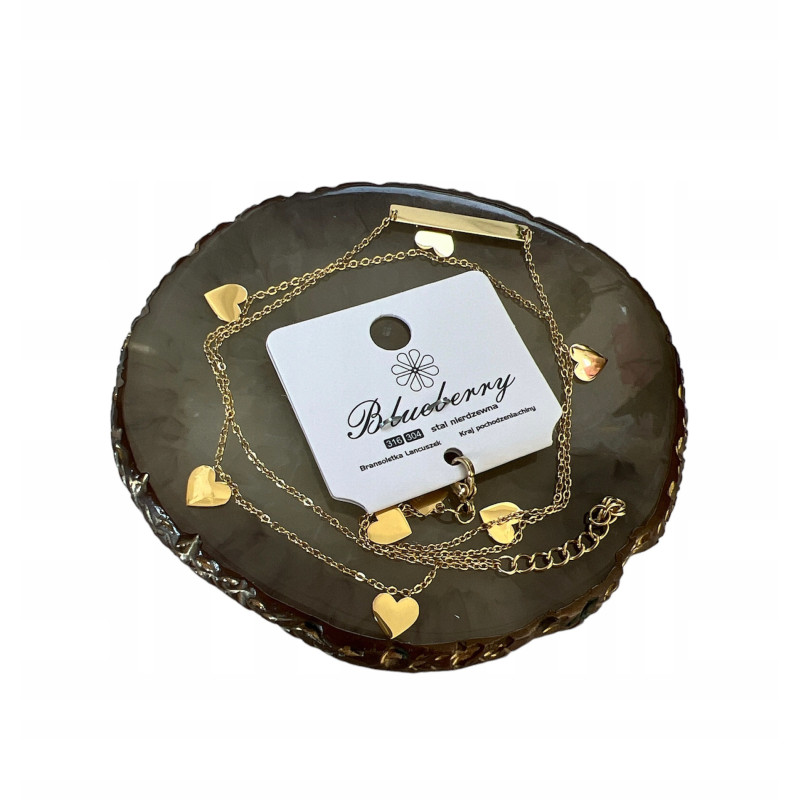 1071 Bransoletka na nogę kostkę BLUEBERRY SERCA