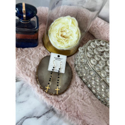 1186 Złote kolczyki BLUEBERRY KRZYŻE KRZYŻ STAL