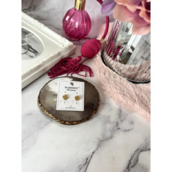 432 Złote kolczyki BLUEBERRY KONICZYNKA STAL 316L