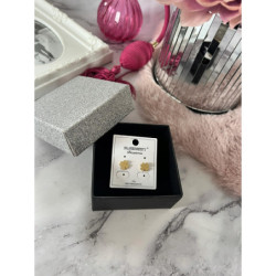 432 Złote kolczyki BLUEBERRY KONICZYNKA STAL 316L