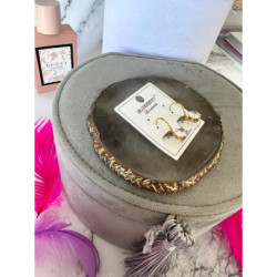 1009 Złote kolczyki BLUEBERRY CYRKONIE STAL 316L