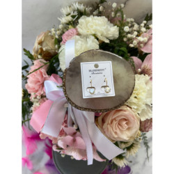 1009 Złote kolczyki BLUEBERRY CYRKONIE STAL 316L