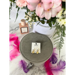 167 Złote kolczyki BLUEBERRY Kółka SERCA STAL 316L