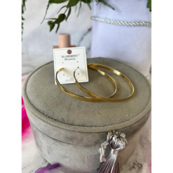 1372 Złote kolczyki BLUEBERRY KOŁA 7cm STAL