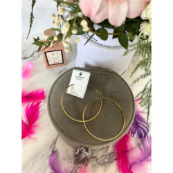 1372 Złote kolczyki BLUEBERRY KOŁA 7cm STAL