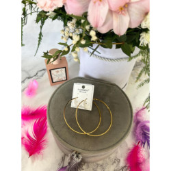 1373 Złote kolczyki BLUEBERRY KOŁA 6,5cm STAL