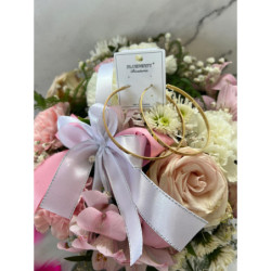 1373 Złote kolczyki BLUEBERRY KOŁA 6,5cm STAL