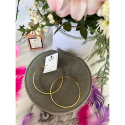 1373 Złote kolczyki BLUEBERRY KOŁA 6,5cm STAL