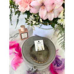 701 Złote kolczyki BLUEBERRY KRZYŻ CYRKONIE STAL