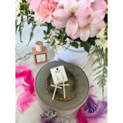 1002 Złote kolczyki BLUEBERRY KRZYŻ CYRKONIE STAL