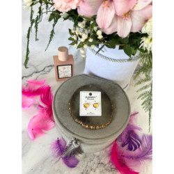 830 Złote kolczyki BLUEBERRY SERCA CYRKONIE STAL