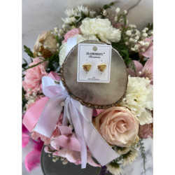 830 Złote kolczyki BLUEBERRY SERCA CYRKONIE STAL