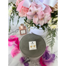 830 Złote kolczyki BLUEBERRY SERCA CYRKONIE STAL