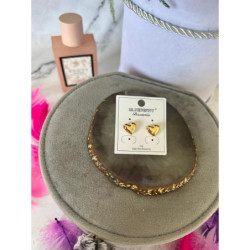 271 Złote kolczyki BLUEBERRY SERCA CYRKONIE STAL