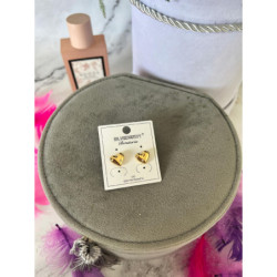 271 Złote kolczyki BLUEBERRY SERCA CYRKONIE STAL