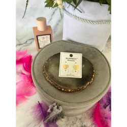 620 Złote kolczyki BLUEBERRY SERCA CYRKONIE STAL