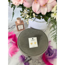 620 Złote kolczyki BLUEBERRY SERCA CYRKONIE STAL