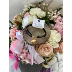 601 Złota bransoletka BLUEBERRY SERCE KORALIKI