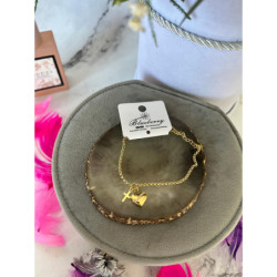 789 Złota bransoletka BLUEBERRY SERCE KRZYŻ STAL