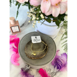 789 Złota bransoletka BLUEBERRY SERCE KRZYŻ STAL