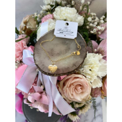 389 Złota bransoletka BLUEBERRY SERCE SERDUSZKO