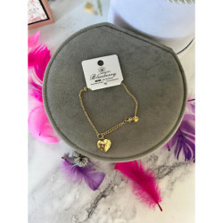 389 Złota bransoletka BLUEBERRY SERCE SERDUSZKO